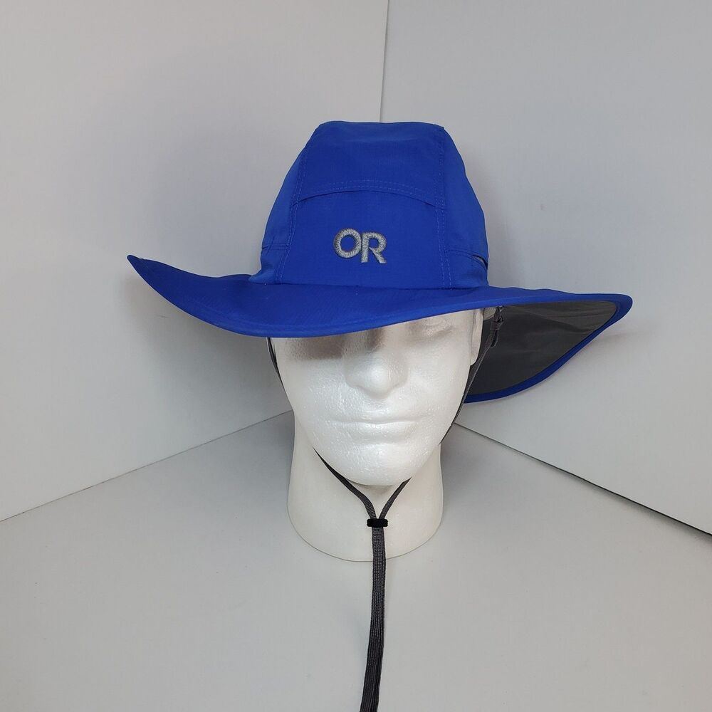 Outdoor Research Sunbriolet Sun Hat Sz M Blue Wide Brim UPF Outdoor Hiking Mens